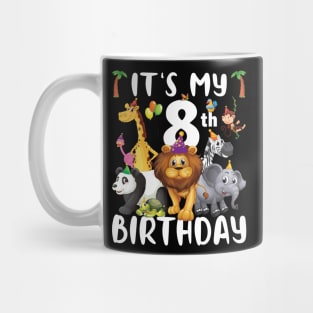 Its My 8th Birthday Safari Jungle Animals Lover 8th Birthday Mug